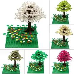 Новое поступление 6 отверстий листья город MOC большое Зеленое Дерево Строительные блоки Набор DIY аксессуары для сада Кирпичи Детские