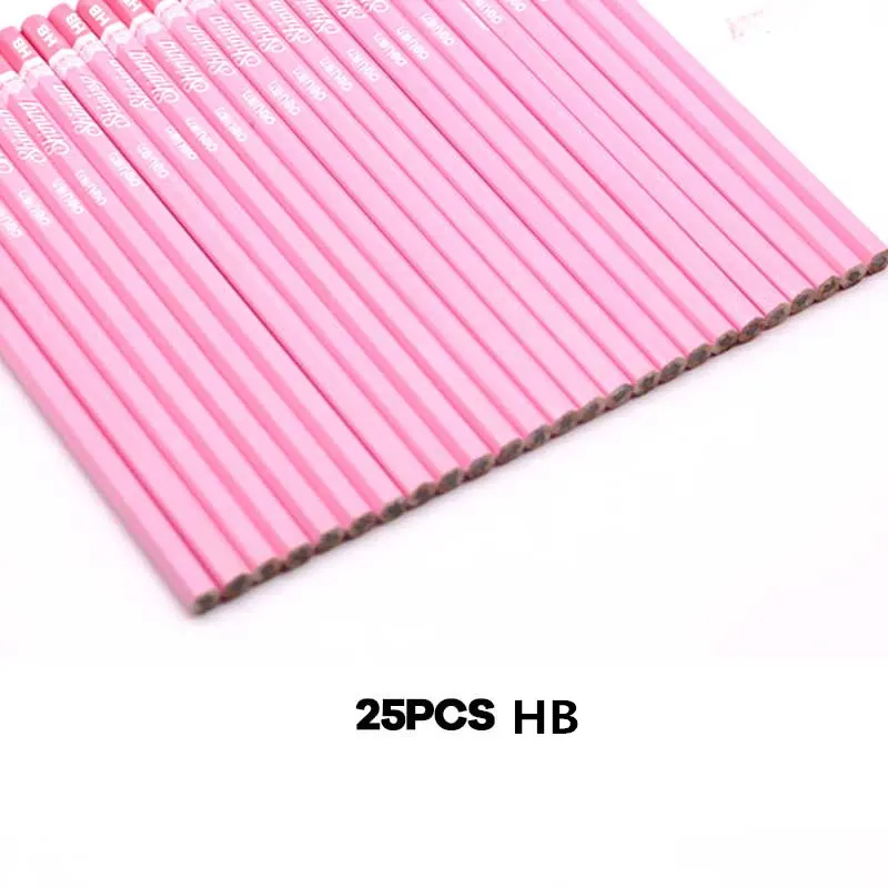 Deli 25/50 шт карандаш 2B/HB набор карандашей канцелярские товары для письма Стандартные Карандаши для школы липа офисные и школьные принадлежности - Цвет: 25pcs pink HB