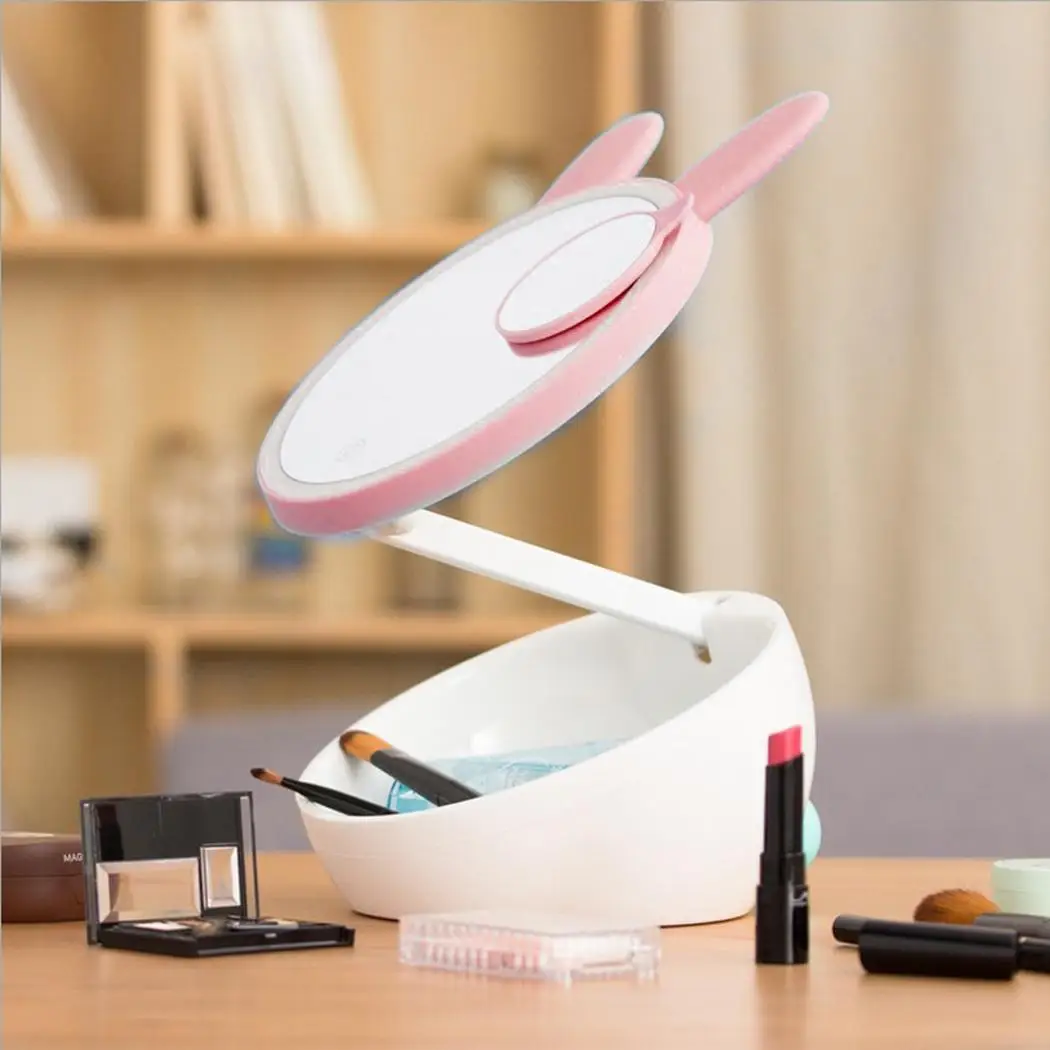 

Screen LED Lighted Touch Cute Makeup Mirror Tabletop Cosmetic Magnifying Mirror