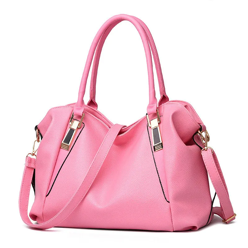 Elegant Pink Fashion PU Women Handbag Classic Office Lady Shoulder Bag