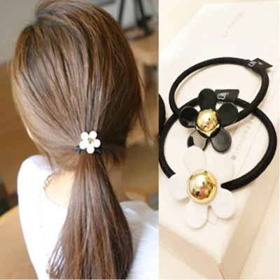 2pcs/set High Qarlity Cute Wrinkle Chrysanthemum Sunflower Acrylic Elastic Hair Band For Women Girl Kid Rubber Accessories Gift | Украшения