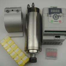 Комплект ЧПУ шпинделя ER20 2.2KW Водяное охлаждение шпинделя+ 1 шт. 2.2KW частотно-регулируемым приводом Инвертор+ Опора шпинделя+ ER20 цанги+ ЧПУ гравировочные Биты