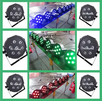 

Low Price Free Shipping 12pcs/lot 7*10W RGBW 4 in1 LED Slim Par Light, Mini Par Light DMX DJ Light DJ Equipment