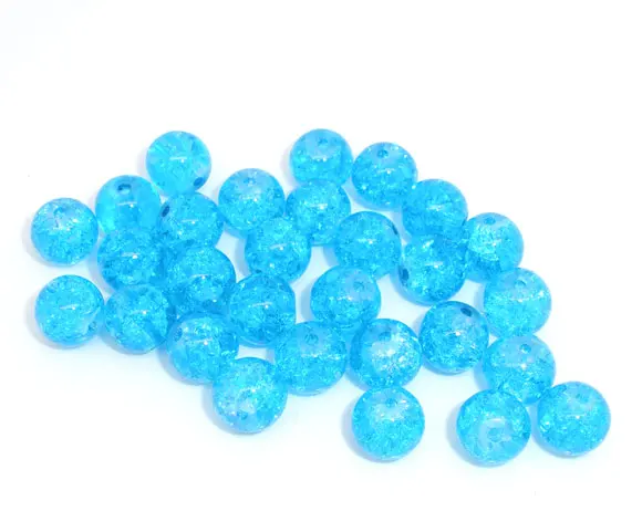 DoreenBeads стеклянные бусины россыпью круглые синие трещины диаметр около 8 мм (3/8