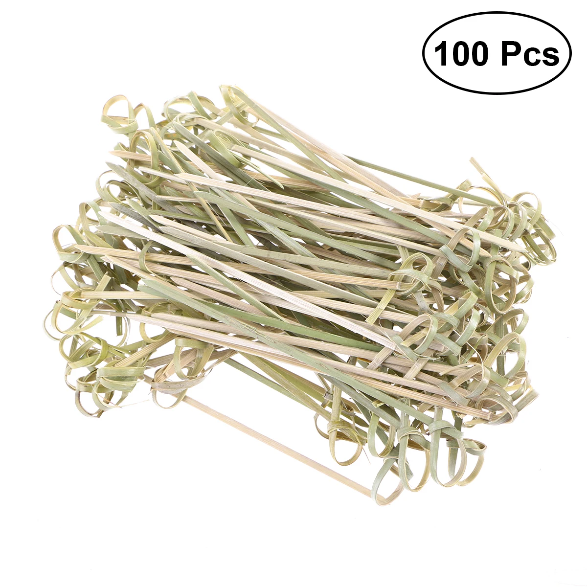 

100PCS Disposable Bamboo Knot Skewers Cocktail Picks with Twisted Ends for Cocktail Party Barbeque Snacks Club Sandwiches