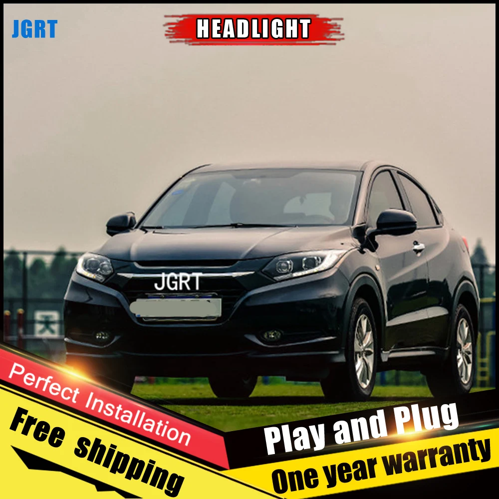 2 шт. светодиодный Автомобильные светодиодные фары для Honda vezel 2015 2016 ние линзы