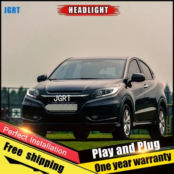 

2PCS Car Style LED headlights for Honda vezel for 2015-2016 vezel head lamp LED Lens Double Beam H7 HID Xenon bi xenon lens