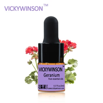 

VICKYWINSON Geranium essential oil 5ml Pure Essential Oils Anti Stress Moisturize Tightening Improve Oily WD44