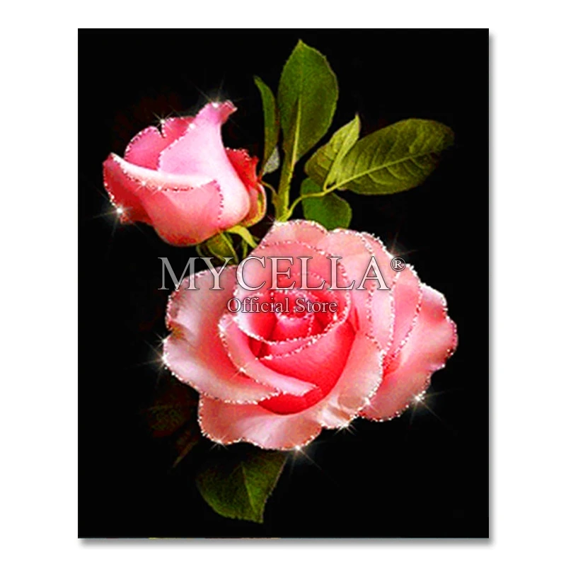 

Rose Flower Mosaic Diamond Embroidery Painting Full Wall Decorations for Home Cross Stitch 5D Picture Drill Rhinestone Kit