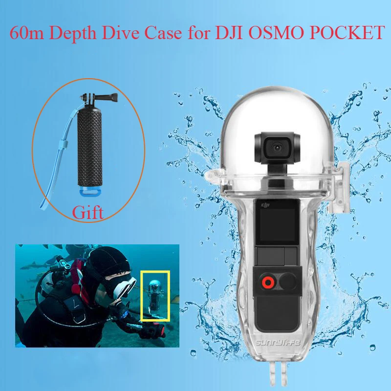 

60M Waterproof Case with Botton Key for DJI OSMO POCKET Camera Underwater Protection Shell Box Sports Accessories Buoyancy rod