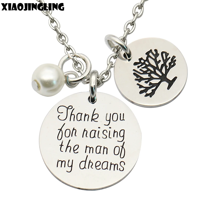 

XIAOJINGLING Pearl Pendant Necklace Quality Fashion Long Necklace "Thank you for raising the man of my dreams"Mother-in-law Gift
