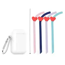 Складные 20 см изогнутые трубки силиконовые соломинки многократного использования экологически дружественные соломинки пищевой соломы для напитков новое поступление