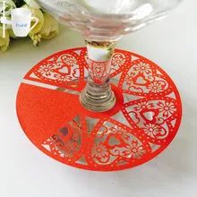 50 шт./партия Переливающаяся бумага сердце подстаканник 8 см цветы Doily подстаканник круглый место вечерние настольные подарочные декоративные аксессуары