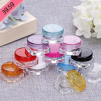 

Free shipping 500pcs 3g Empty Plastic Square Cosmetics Cream Jar colorful cosmetic jars 3ml plastic cosmetic jars wholesale