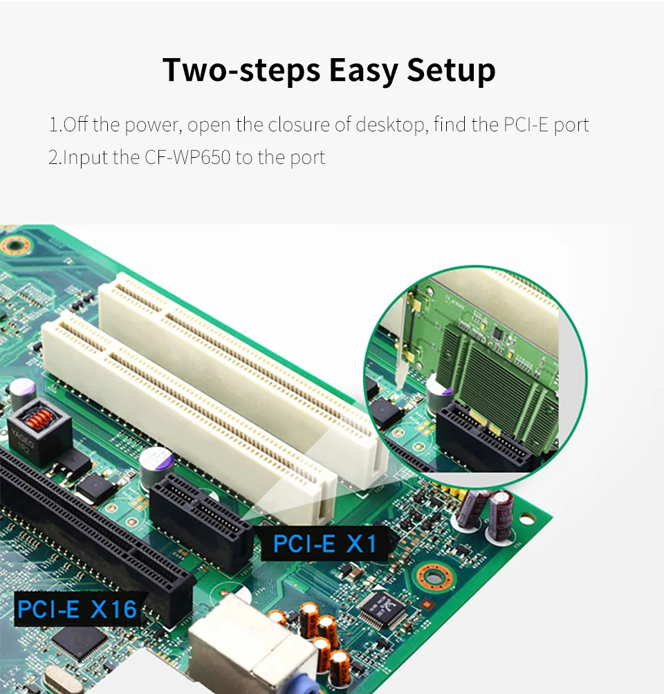 Comfast 650 Мбит/с 2,4 г/5 ГГц WiFi беспроводной-AC Настольный PCI-E 802.11ac PCI Express беспроводной WiFi адаптер для окна 7/8/10