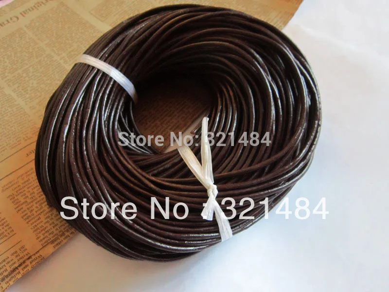 Бесплатная доставка 100 м коричневый Цвет 3 мм Пояса из натуральной кожи круглый кожаный шнур rlc-001