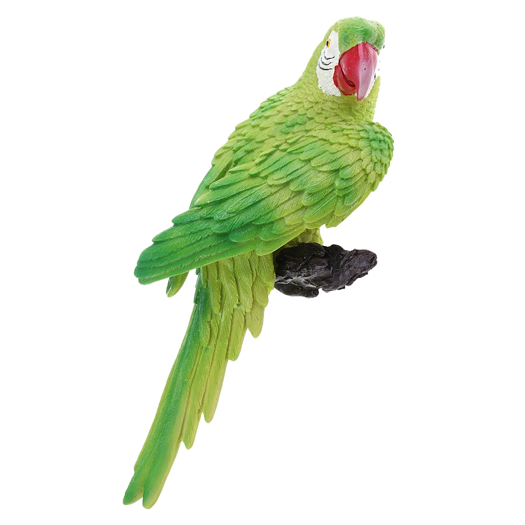 Artificial Parrot Bird Figurine Bonsai Animal Model Home Decor Miniature Fairy Garden Decoration Accessories Stand Statue