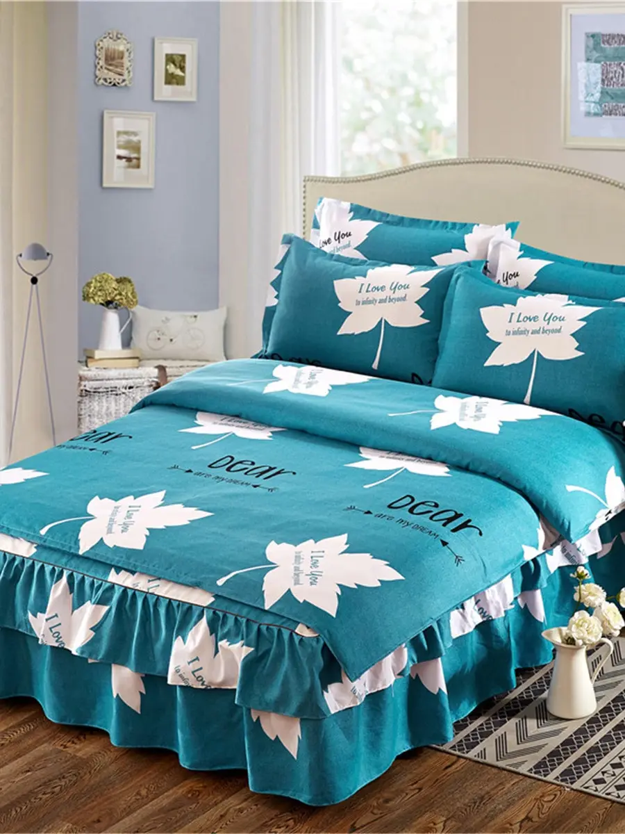 

4Pcs Bedding Set Letter Pattern High Quality Durable Duvet Cover Set