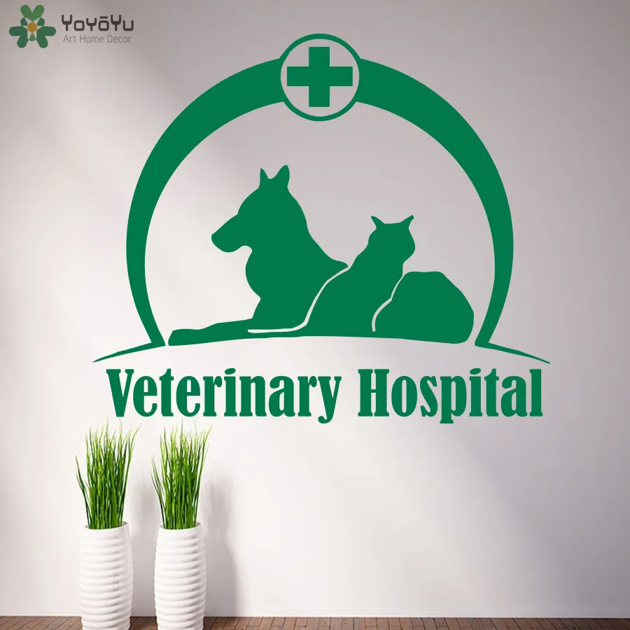 Pet Veterinar Krankenhaus Wandtattoo Grooming Salon Vinyl Wandaufkleber Medizin Katze Hund Abnehmbare Zeichen Logo Fenster Decor Diysy384 Window Decoration Vinyl Wall Stickerswall Sticker Aliexpress