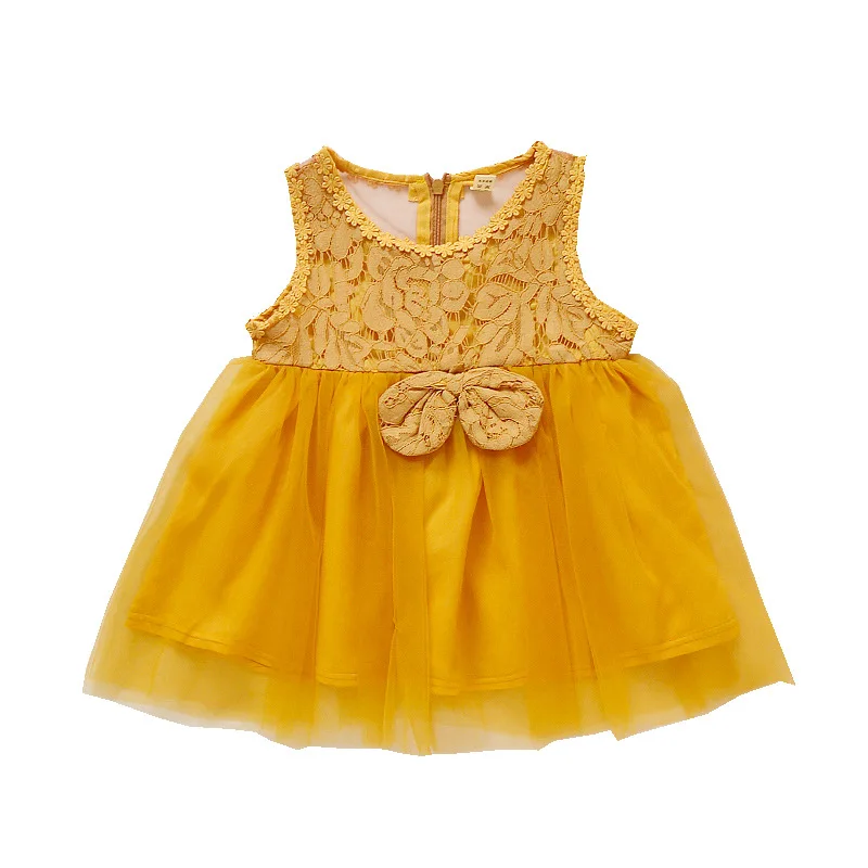 2018 Cute Baby Toddlers Infant Dresses Lace Kids Girls Dress with Big