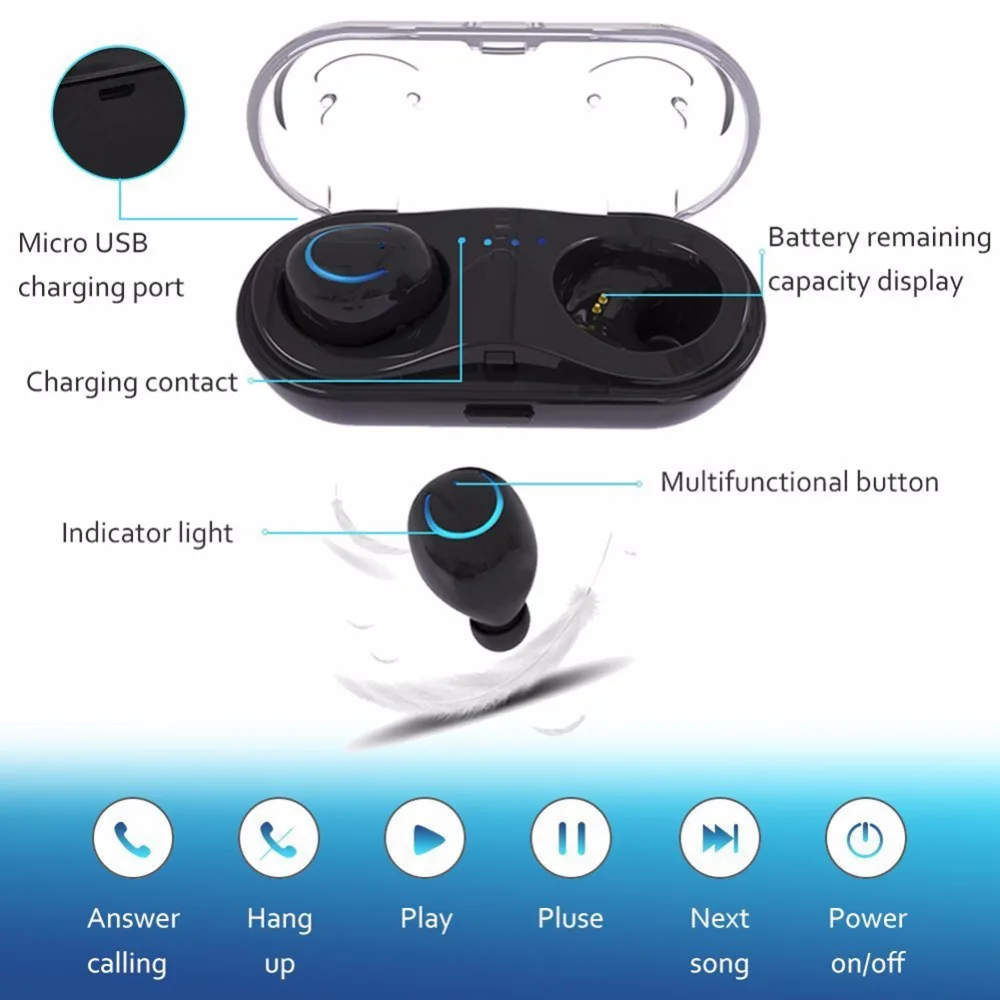 HBQ Q18 TWS мини беспроводные Bluetooth 4 2 EDR наушники HIFI гарнитура DSP шумоподавление с