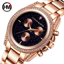 HM watch new ladies rose gold fashion diamond watch waterproof quartz steel belt calendar wrist women watch HM watch new ladies rose gold fashion diamond watch waterproof quartz steel belt calendar wrist women watch
