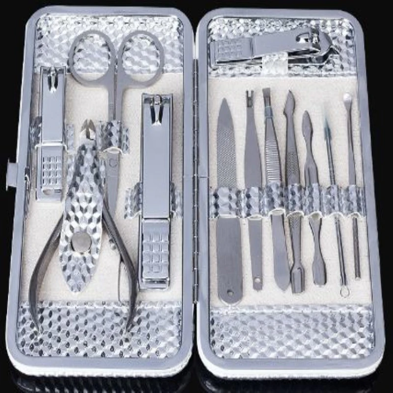 

NEW 12 Piece Stainless Steel Manicure Kit Nail Clippers Manicure Pedicure Set,