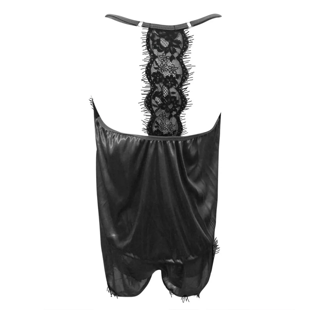 Женская одежда для сна без рукавов Ночная сорочка на бретельках с кружевной отделкой атласная майка пижамные комплекты 701