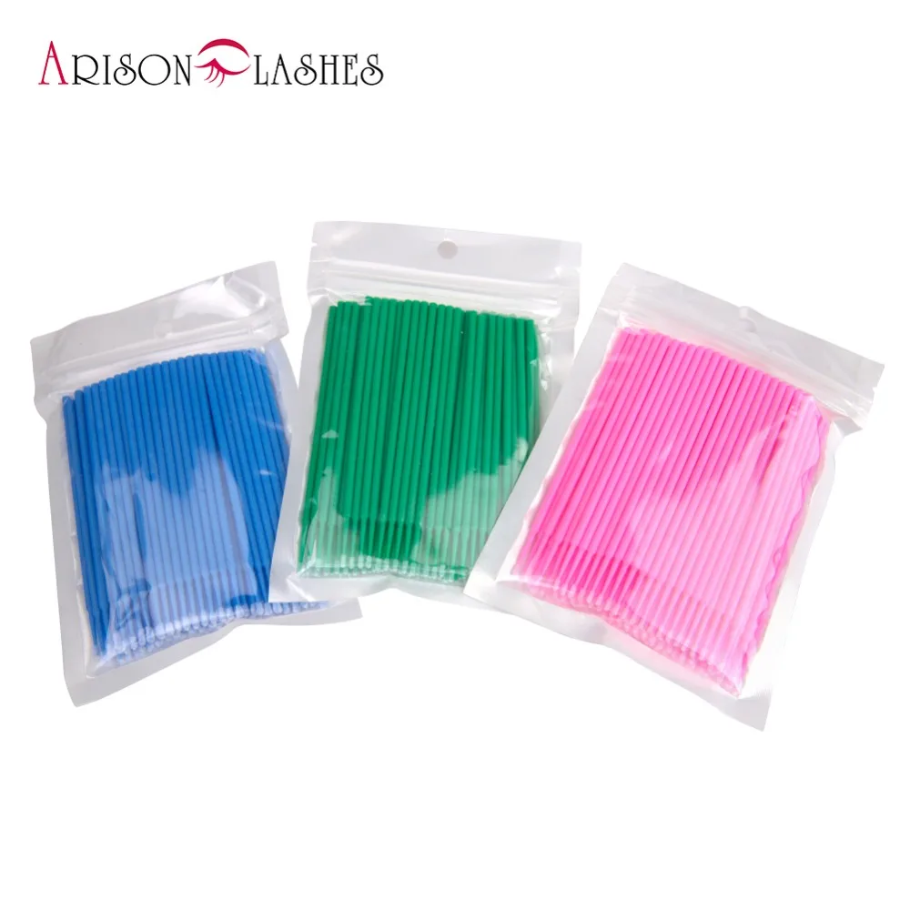 

500pcs Disposable Cotton Swabs Eyelash Brushes Cleaning Swab Hot Natural Eyelashes Remover Tattoo Microbrush Kit Applicators