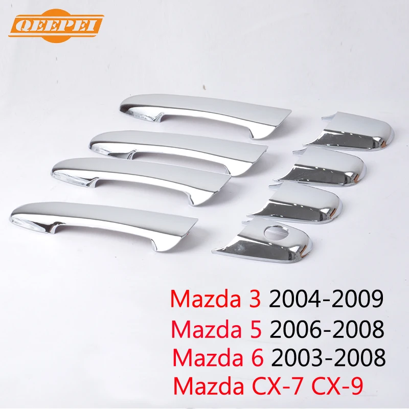 QEEPEI 8 шт. дверные ручки для Mazda 3 2004-2009 Mazda 5 2006-2008 Mazda 6 2003-2008 CX-7 CX-9 2007 2008 QDC010