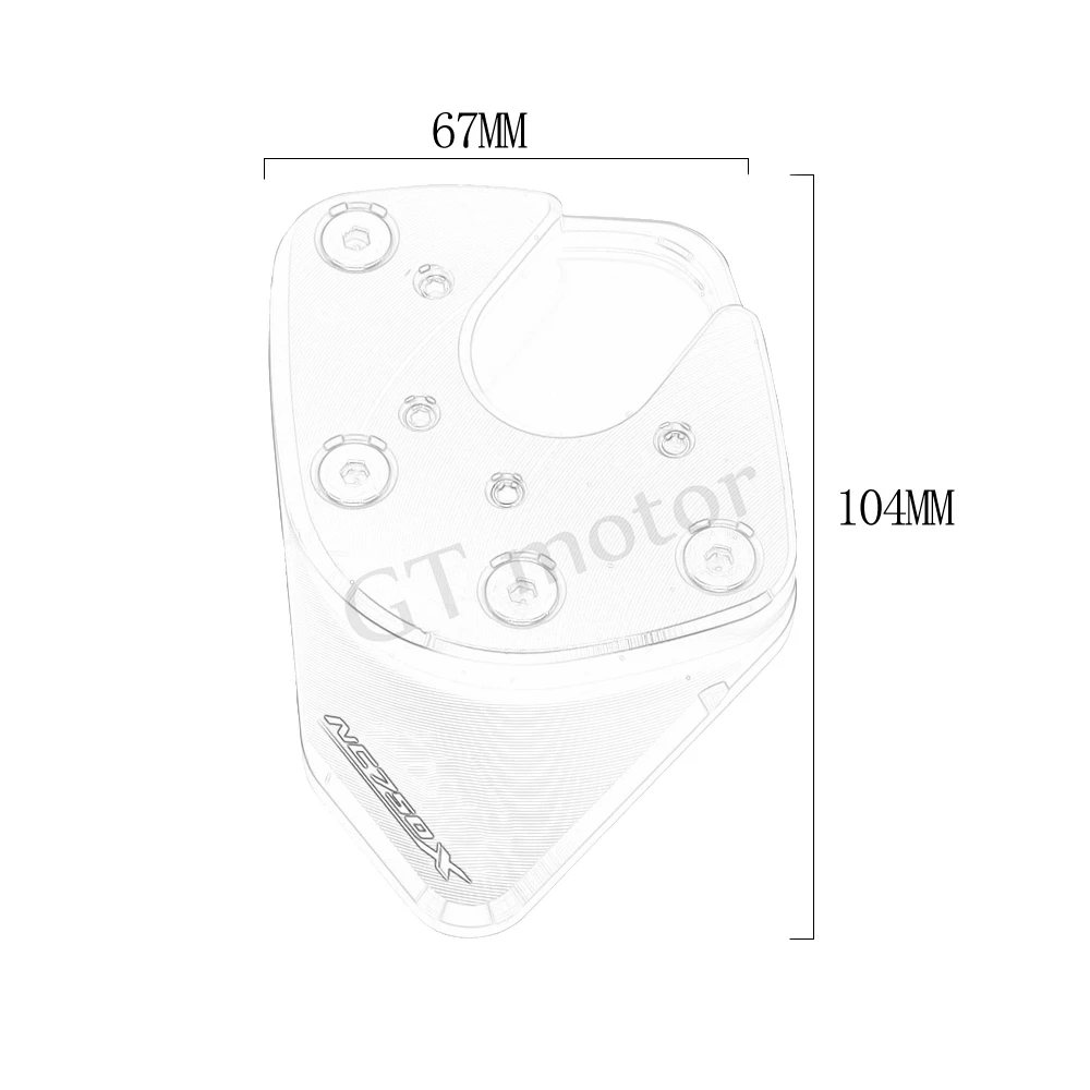  Motorcycle Kickstand Side Stand Extension Plate Foot Pad Support Enlarge For HONDA NC750X NC 750X N