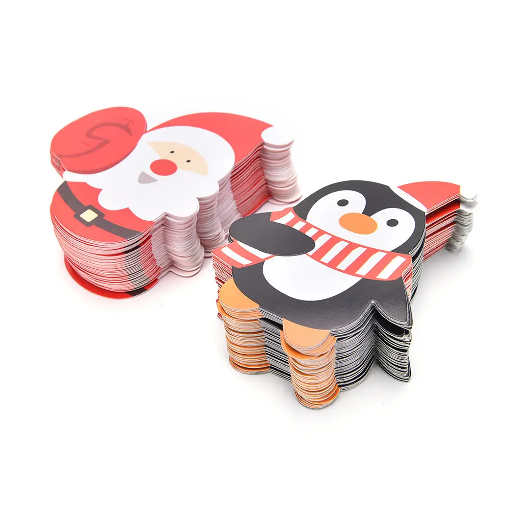 

Wholesale 50pcsLovely Penguin and Santa Claus Christmas Candy and Lollipop Decoration Paper Card Cute Gift Package Decor Card