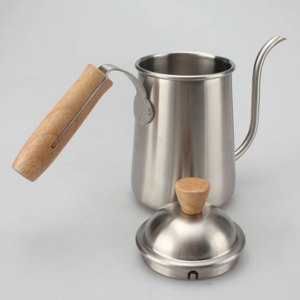 Buy 650ml coffee pot Fine mouth kettle Wooden handle