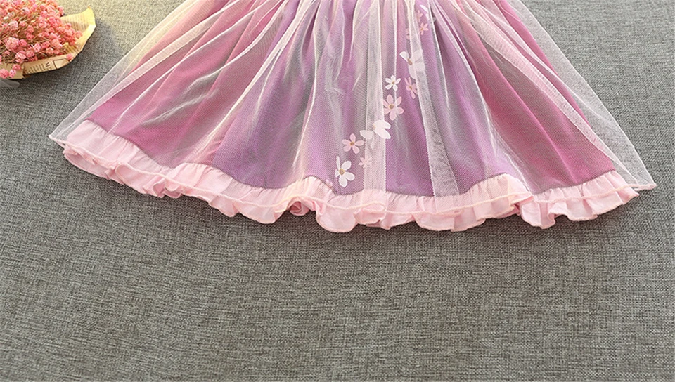 Bebe/розовое праздничное платье принцессы на день рождения рождественское платье для маленьких девочек 1, 2, 3, 4, 5, 6 лет Детский карнавальный костюм платье Рапунцель