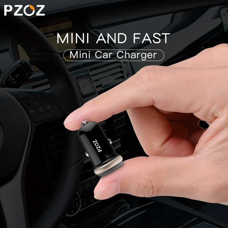 PZOZ شاحن سيارة USB صغير المزدوج USB 3.1A شحن المحمول هاتف لوحي GPS العالمي سريع شاحن سيارة-مهايئ شاحن اكسسوارات