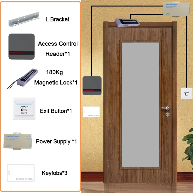 Eseye система контроля доступа комплект для безопасность домашнего офиса ворота с электромагнитной блокировка блока питания 125 кГц карта считыватель