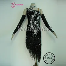 Sequin Dance Dress New Design Latin Performance Dance Dress For Girls 2017 L-11214