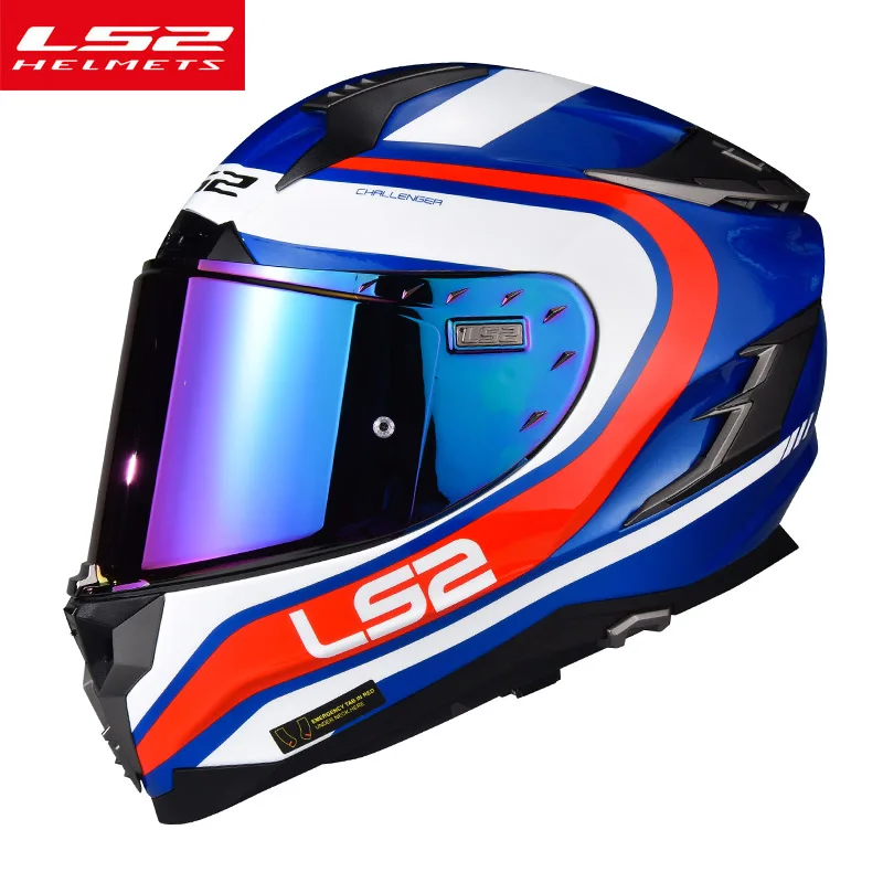 

LS2 Glass fiber Motorcycle Helmet FF327 Challenger Double Sun lens Full Face Racing Moto Helmets Anti-fog Lens ECE approve
