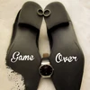 Game Over Groom Bride Love Vinyl Art Decal Sticker Marriage Hubby Creative Gift Funny Wedding Accessories Shoes Decor ► Photo 3/6