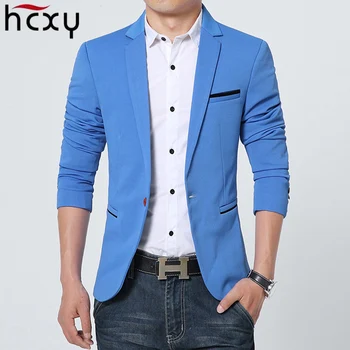 

HCXY 2019 new Spring and autumn jackets Men 's Fashion Wedding dress Casual Suit Jacket Men blazer Male coats plus size 4XL 5XL