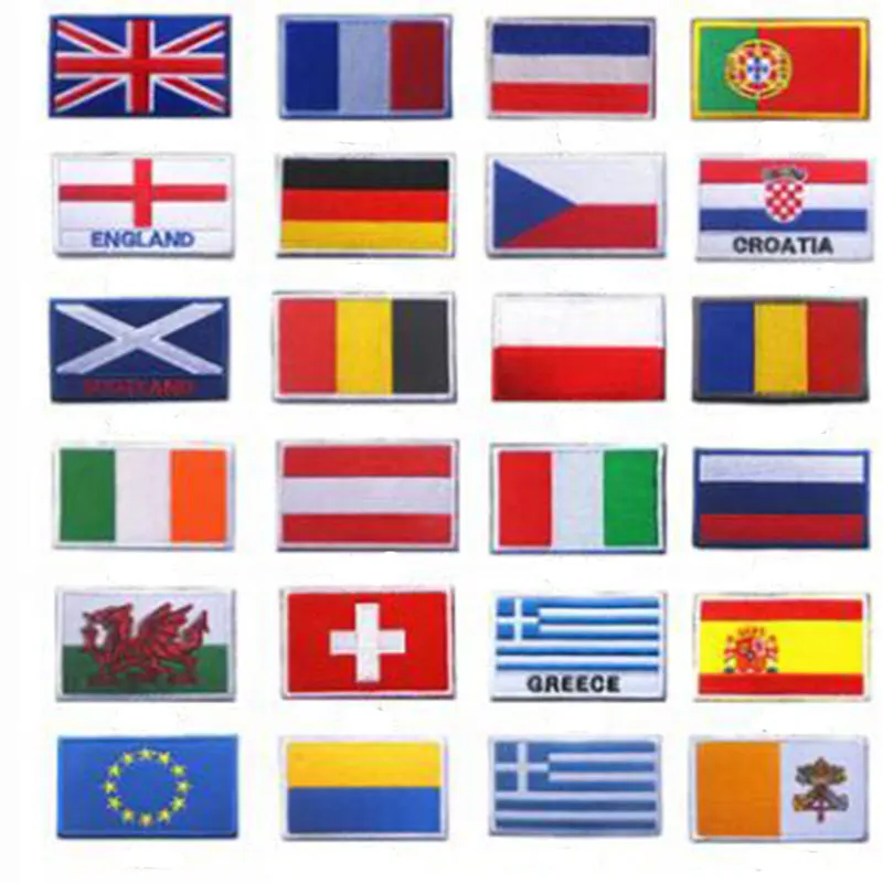 

European Flag Patch Tactical Morale Patch Emblem Hook & Loop Army Embroidery Badge Embroidered Patches Appliques Tactical Morale