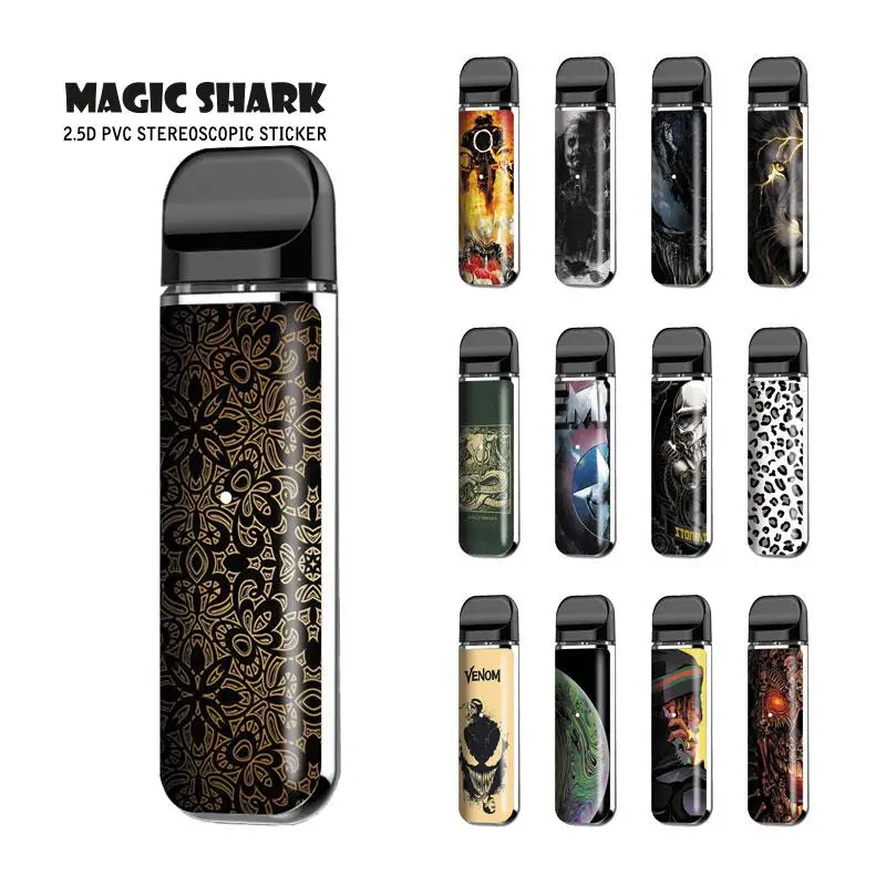 

Magic Shark Fashion Skull Star War Iron Man Earth Leopard Clown Bat Man Venom Metal Gear Sticker Case Skin for Smok Novo 216-229