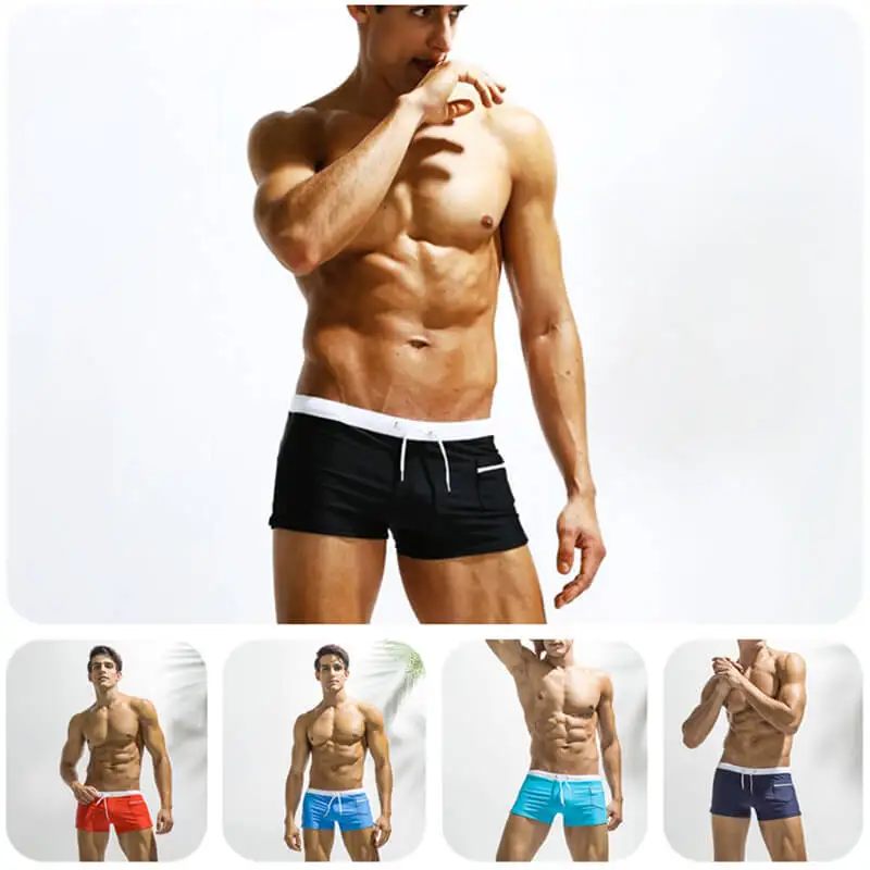 

Men Swimming Short Trunks Male Elestic Swimwear nylon Wave Quick Drying Swimsuit Low Rise Printing quick-dry Underwear Boxer