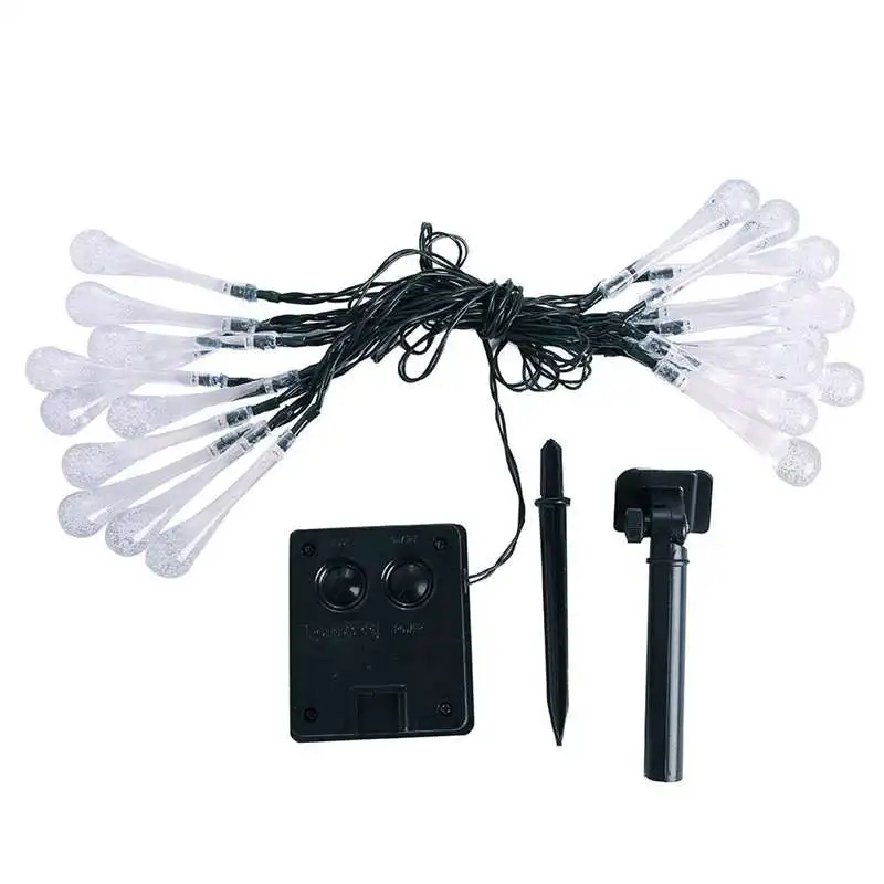 

Premium Quality 4.85M 20 Led Solar Christmas Lights 8 Modes Waterproof Water Drop Solar Fairy String Lights For Garden