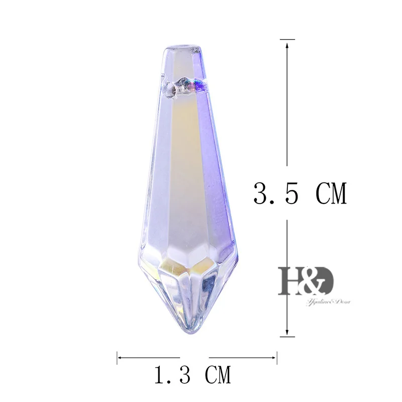 5 шт./лот 38 мм радужные кристаллы сосулька призматические детали люстры Висячие подвески призмы части лампы Ловец солнечных лучей вечерние свадебные украшения