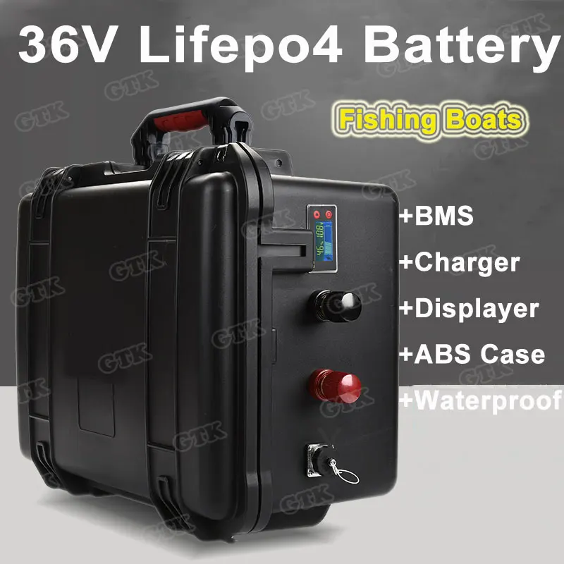 Waterproof 36V 150Ah 100Ah 120Ah LiFepo4 lithium battery pack with BMS