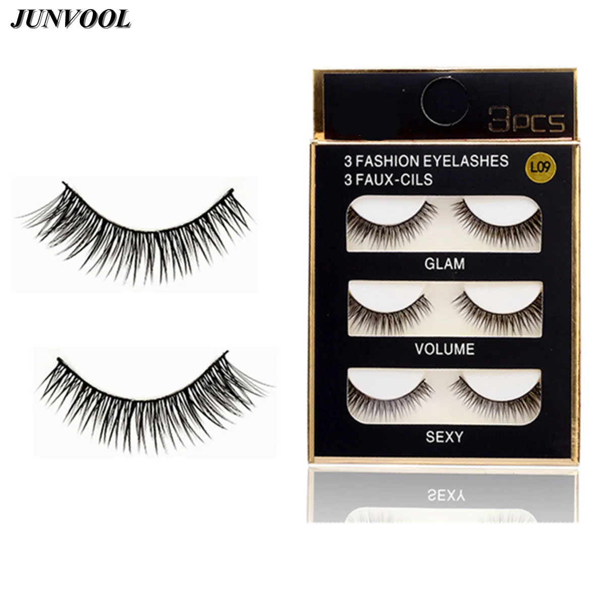 Eye Tail Long Lashes 3 Pairs/Set Natural False Eyelash Handmade Winged