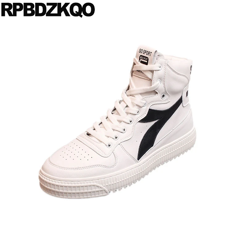 

trainer waterproof fall lace up sneakers booties boots high quality korean white autumn designer thick soled sole shoes men top