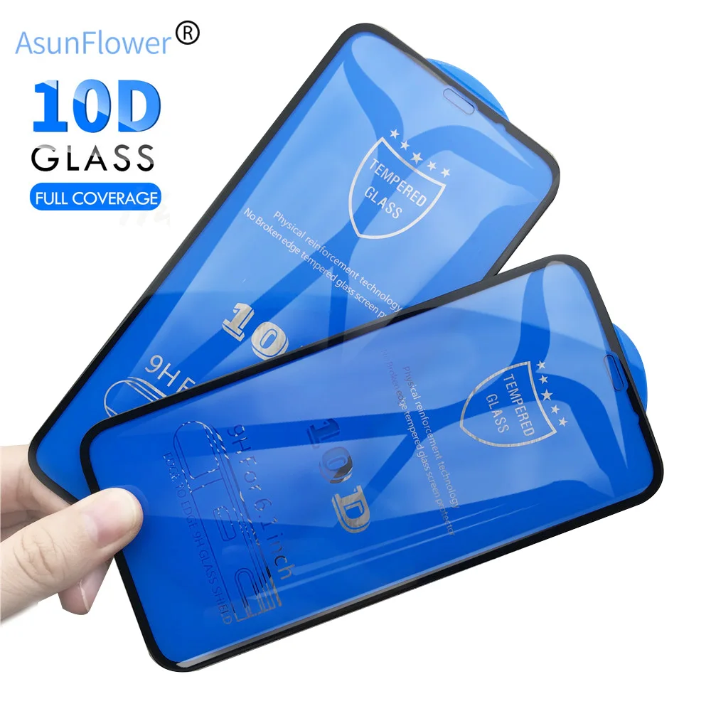 Case 10D 9H Glass Toughened Film For Apple iPhone X XS MAX XR Full Cover Screen Protector Tempered Glass Protective Glass Film