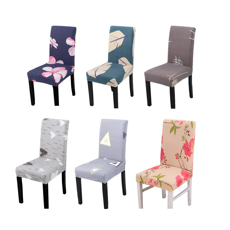 Fl Leaf Geometric Printing Dining Room Kitchen Bus Chair Cover Fl Leaf Geometric Printing Dining Room Kitchen Bus Chair Cover Spandex Stretch Seat Covers Protector Office Case